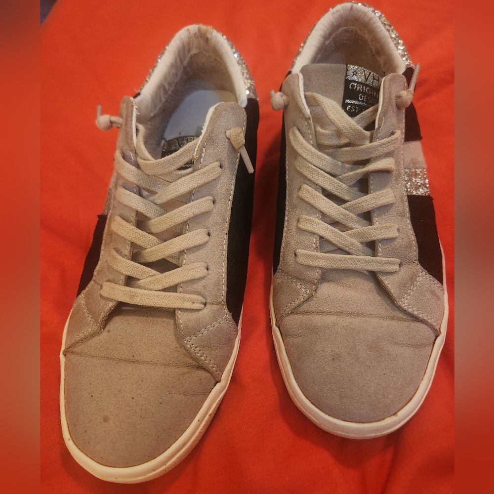 Vintage Havana Black Sneakers with Suede Material and Classic Design